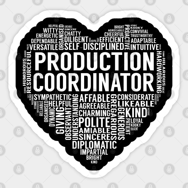 Production Coordinator Heart Sticker by LotusTee